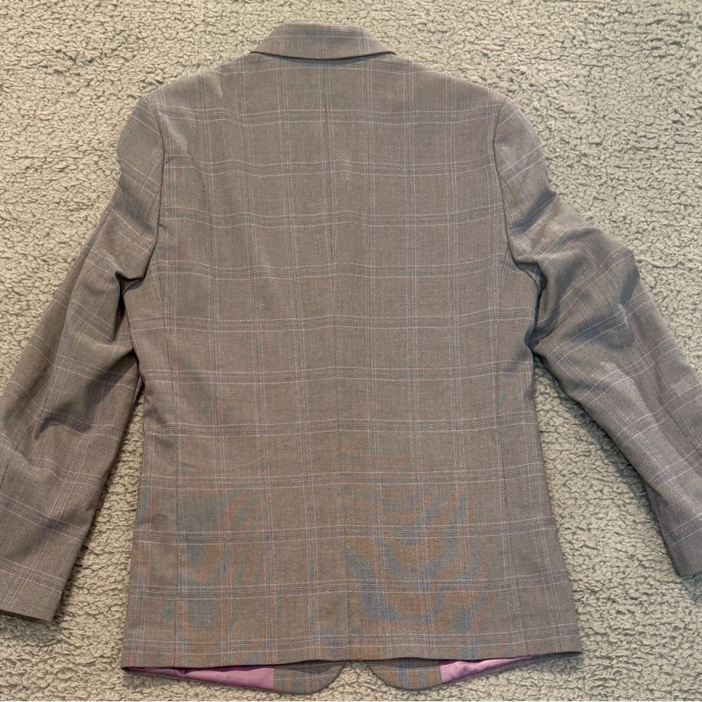 Calvin Klein Charcoal Checkered Blazer - Picture 3 of 8